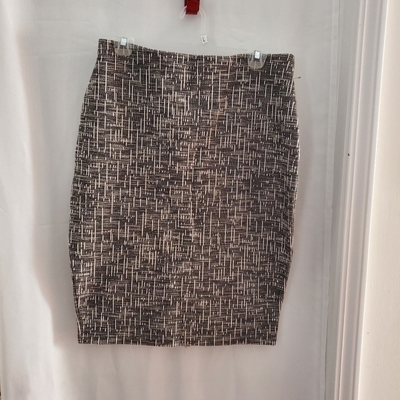 M&S Collection A Line Stripes Gray Pencil skirt Size 10 - Picture 3 of 11